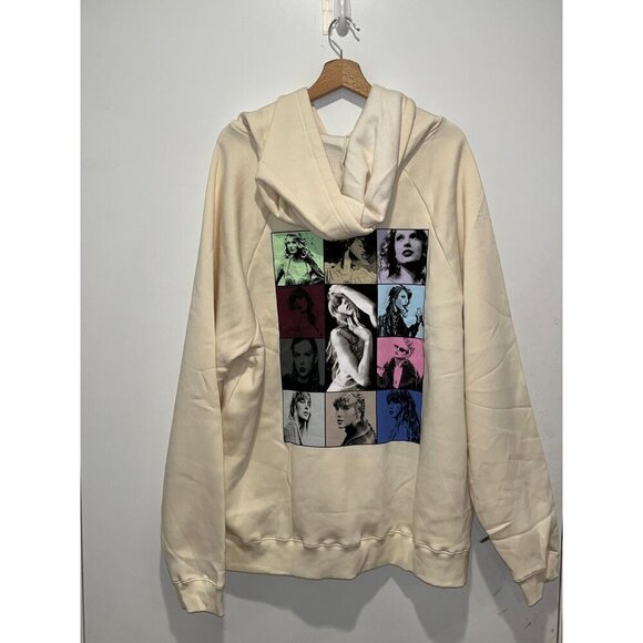 Taylor Swift The Eras Tour Cream Graphics Causal Pullover Hoodie Women's Size XL - Picture 4 of 11